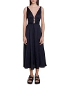 MAJE RYALANA PLUNGE NECK DRESS