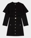Maje 2-in-1 Knit Dress & Removable Cape In Black