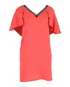 Maje Rysandre Flutter-sleeve Dress In Red Polyester In Pink