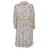 Maje Rythonela Smocked Printed Dress In Multicolor Cellulose Fiber In Multi