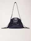 Maje Miss M Mini Embossed Leather Bag In Noir