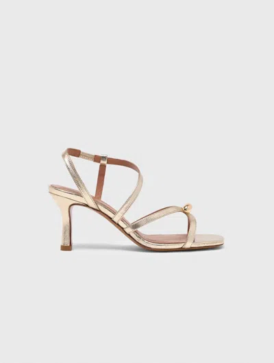 Maje Sandales Multibrides Métalisées In Gold