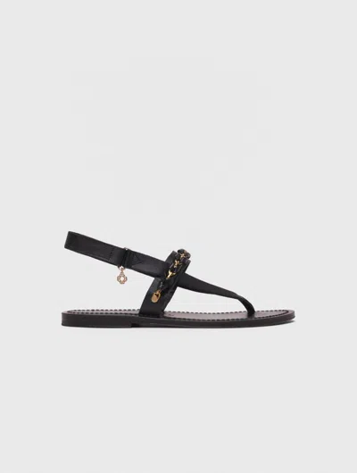 Maje Sandales Plates En Cuir K. Jacques