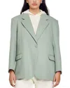 Maje Sandro Meg Wool-blen Suit Blazer In Grey