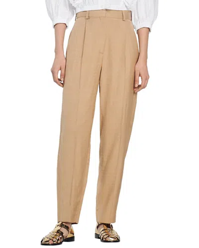 Maje Sandro Roland Pant In Beige