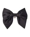 Maje Womens  Charm-embellished Bow Satin Hair Clip In Black