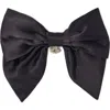 Maje Womens  Charm-embellished Bow Satin Hair Clip In Black