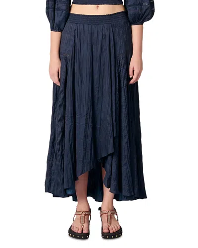 MAJE SATIN EFFECT MAXI SKIRT