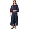 Maje Japri Pleated Satin-effect Skirt In Navy