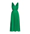 Maje Satin-look Maxi Dress In Green