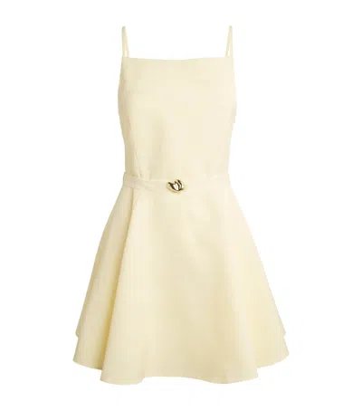 Maje Satin Embellished Mini Dress In Yellow