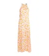 Maje Floral-print Satin Maxi Dress In Multi
