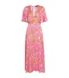 Maje Satin Floral Midi Dress