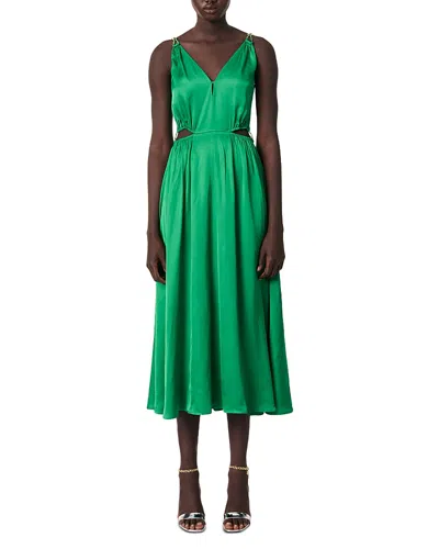 MAJE SATIN LOOK MAXI DRESS