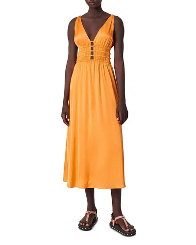 MAJE SATIN LOOK MAXI DRESS