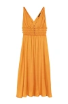 Maje Satin-look Maxi Dress In Orange