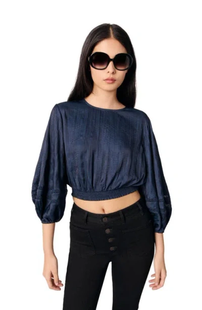MAJE MAJE SATIN-LOOK CROPPED TOP