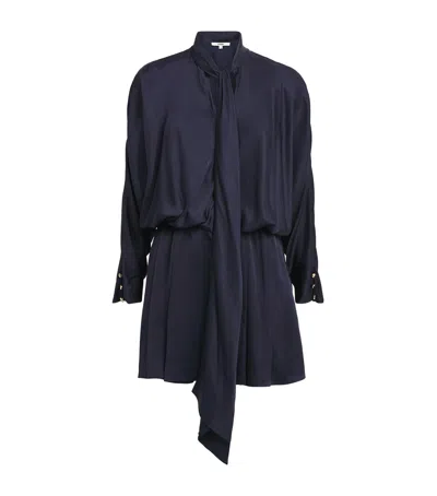 Maje Satin Mini Dress In Blue