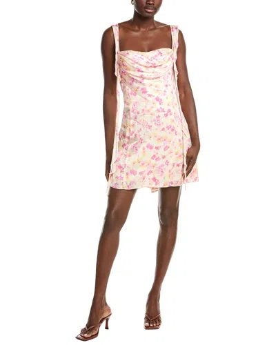 Maje Satin Mini Dress In Pink