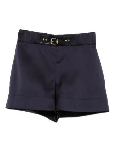 Maje Satin Shorts In Blue
