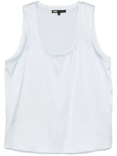 Maje Satin Tank Top In Blue