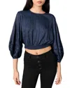 Maje Lapri Voluminous Cropped Blouse In Navy