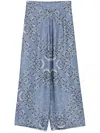 Maje Satin Trousers In Blue
