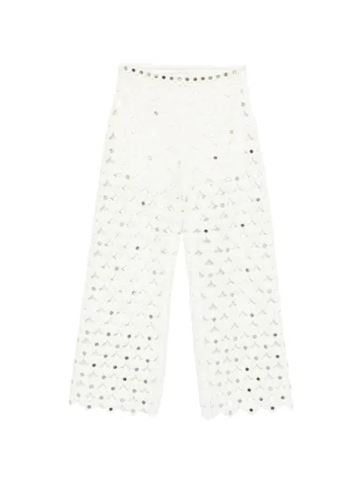 Maje Scalloped Trousers In White