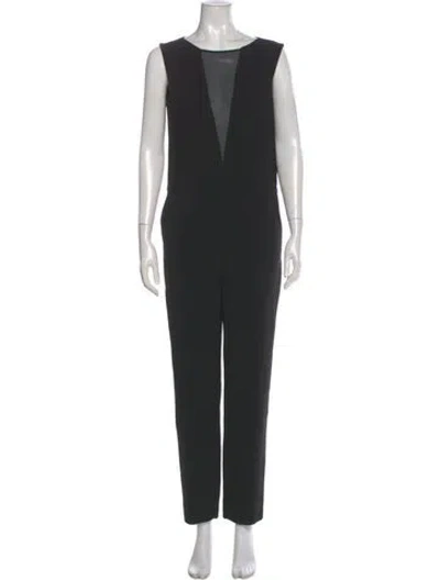 Pre-owned Maje Scoop Neck Jumpsuit In Black