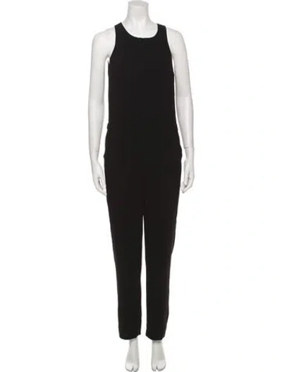 Pre-owned Maje Scoop Neck Jumpsuit In Black