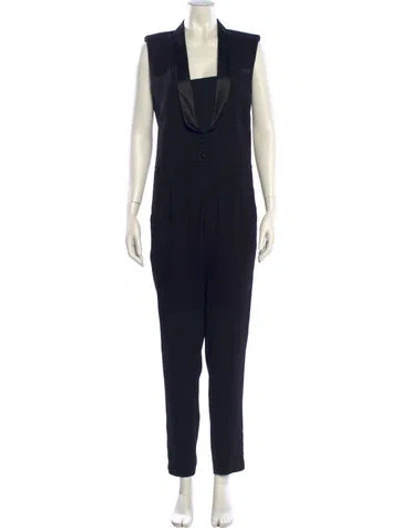 Pre-owned Maje Scoop Neck Jumpsuit In Black