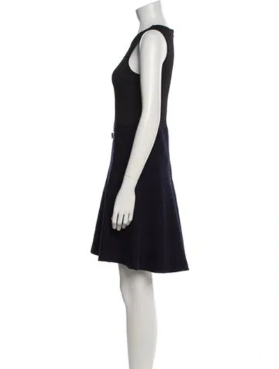 Pre-owned Maje Scoop Neck Knee-length Dress In Black