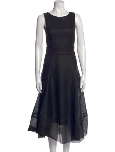 Pre-owned Maje Scoop Neck Long Dress In Black
