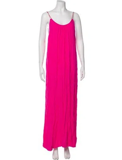 Pre-owned Maje Scoop Neck Long Dress In Pink