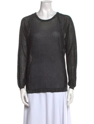 Pre-owned Maje Scoop Neck Long Sleeve Sweatshirt In Multi