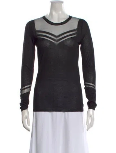Pre-owned Maje Scoop Neck Long Sleeve Top W/ Tags In Multi
