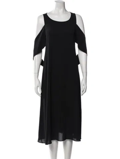 Pre-owned Maje Scoop Neck Midi Length Dress In Blue