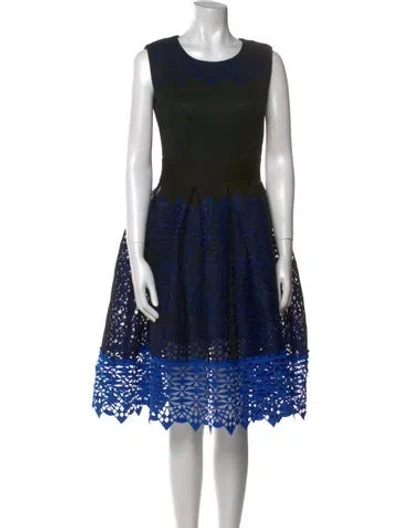 Pre-owned Maje Scoop Neck Midi Length Dress W/ Tags In Black