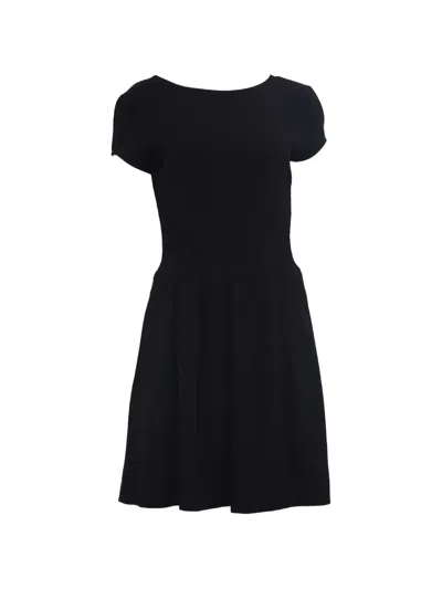 Pre-owned Maje Scoop Neck Mini Dress In Black