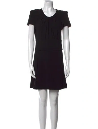 Pre-owned Maje Scoop Neck Mini Dress In Black