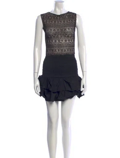 Pre-owned Maje Scoop Neck Mini Dress In Black