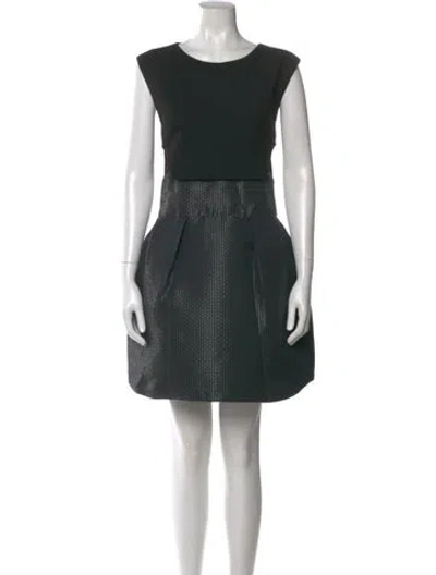 Pre-owned Maje Scoop Neck Mini Dress In Black