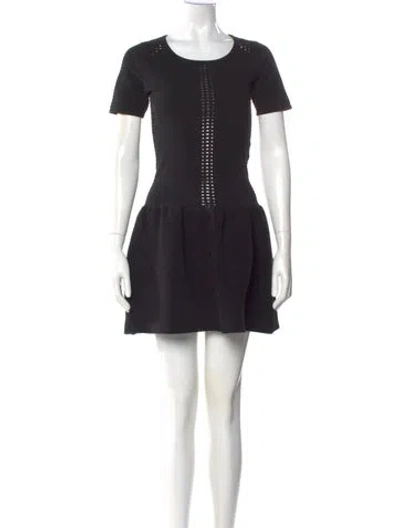 Pre-owned Maje Scoop Neck Mini Dress In Black