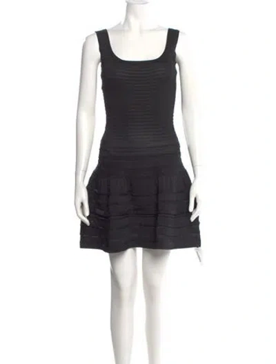 Pre-owned Maje Scoop Neck Mini Dress In Black