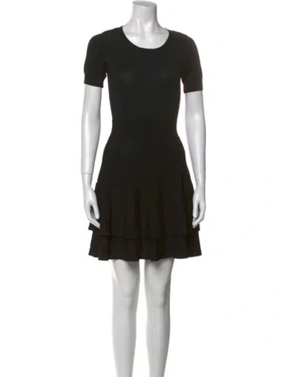 Pre-owned Maje Scoop Neck Mini Dress In Black