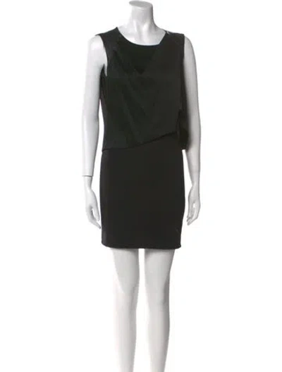 Pre-owned Maje Scoop Neck Mini Dress In Black