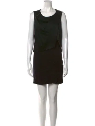 Pre-owned Maje Scoop Neck Mini Dress In Black