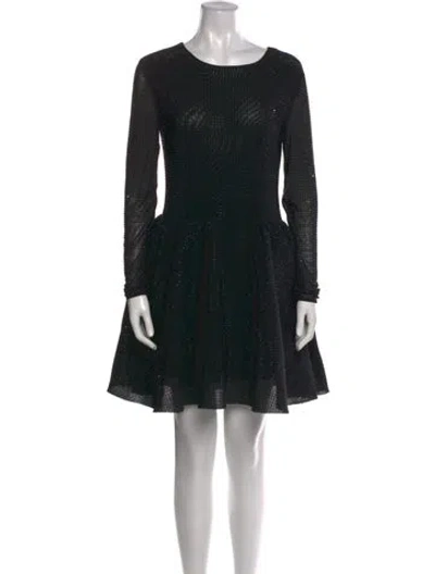 Pre-owned Maje Scoop Neck Mini Dress In Black