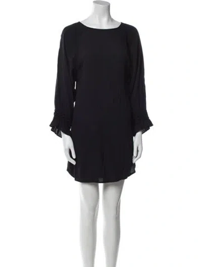 Pre-owned Maje Scoop Neck Mini Dress In Black