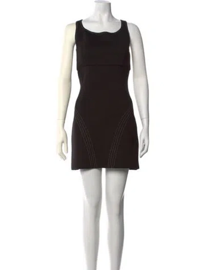Pre-owned Maje Scoop Neck Mini Dress In Black